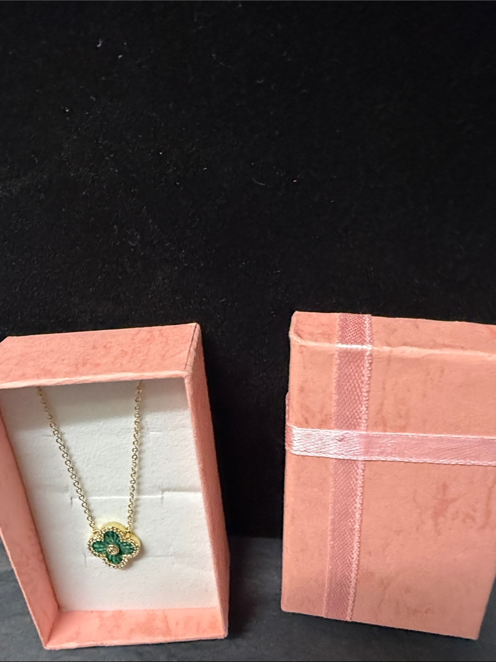 Adina Eden Gold Chain with Emerald Green Clover Pendant